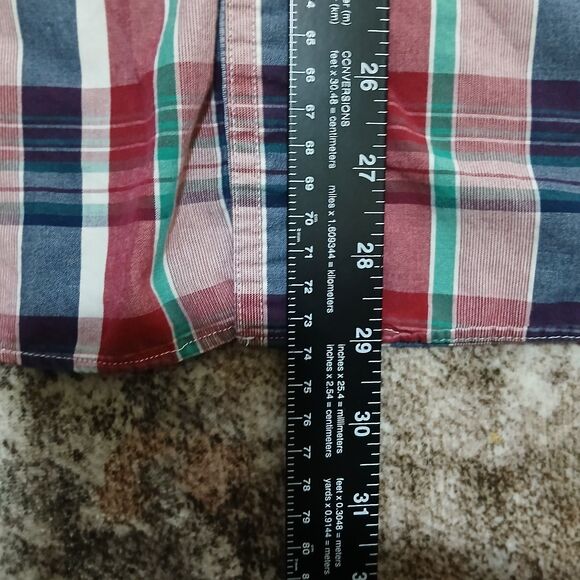 Pre-owned Nautica Men's Plaid Button-Up Long Sleeve Shirt - Size M - 100% Cotton - Picture 15 of 16